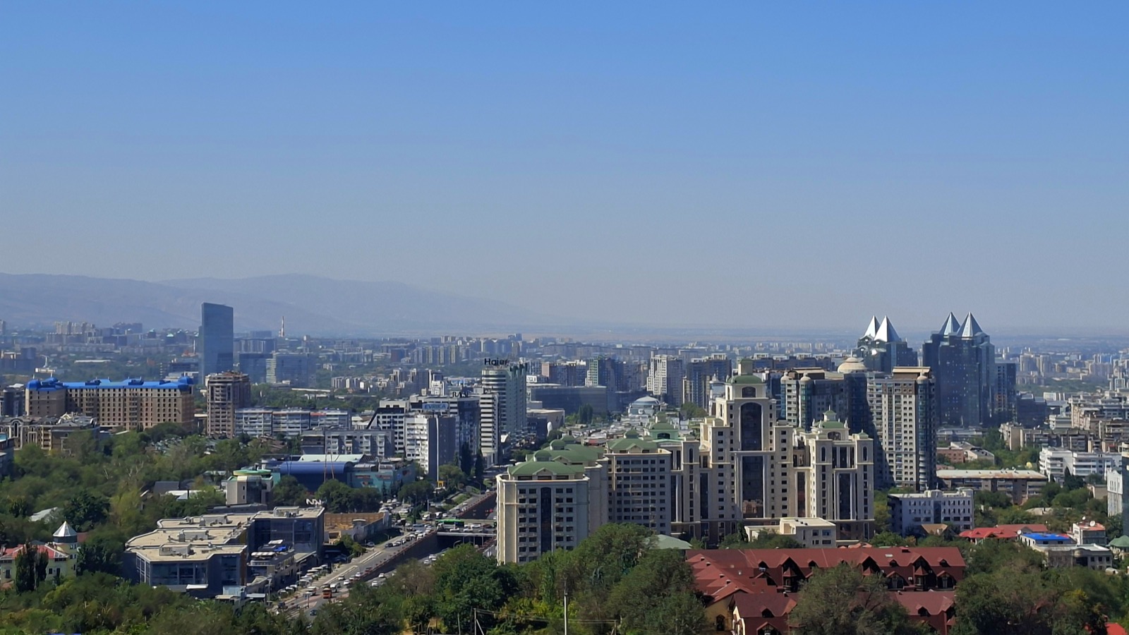 Real skyline of Almaty seen from Kök Töbe — a modern Kazakhstani city that AI-generated country summaries often underrepresent