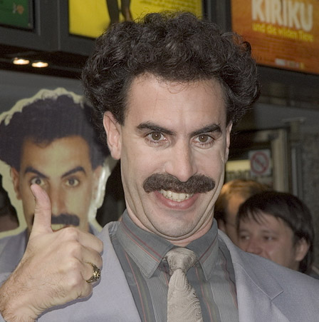 Sacha Baron Cohen in character as Borat Sagdiyev at a 2006 film premiere