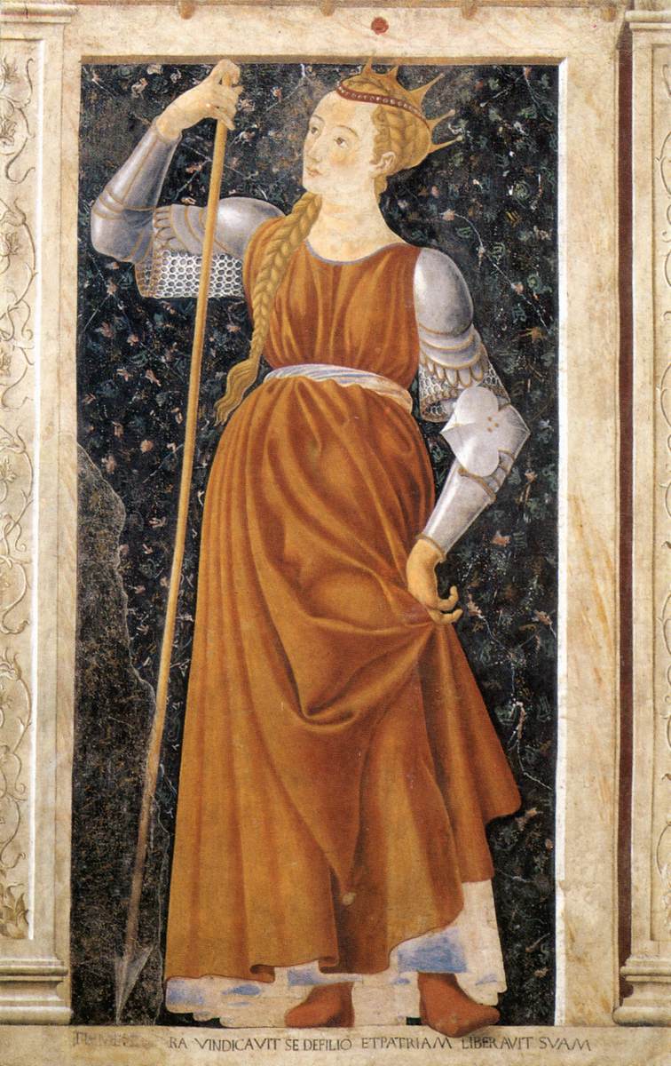 Tomyris, Queen of the Massagetae — fresco by Andrea del Castagno, c. 1450